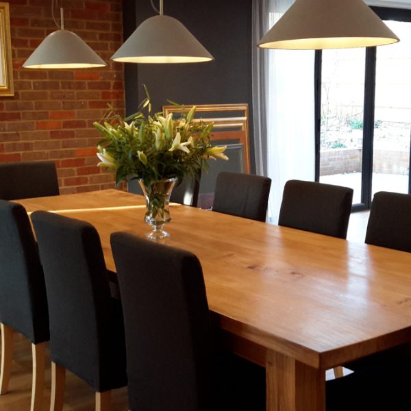 Bespoke oak dining table