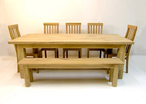 Bespoke oak refectory table and chairs