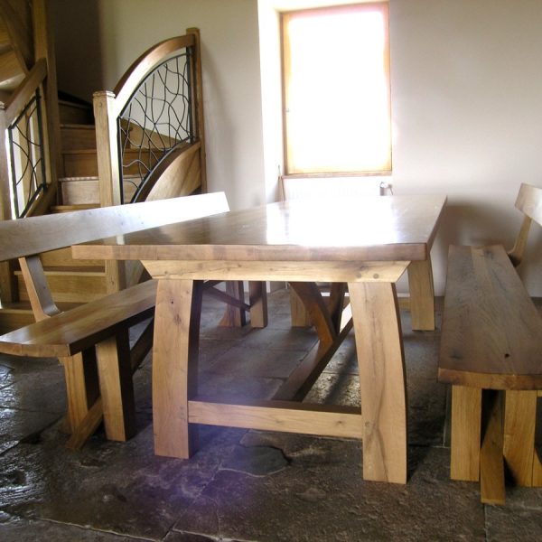 Bespoke French oak dining table