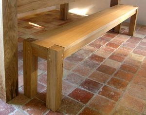 Contemporary Oak Dining Bench handmade