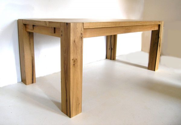Contemporary bespoke oak dining table