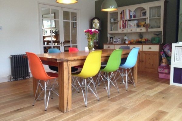 Bespoke oak dining table for a Hampshire client