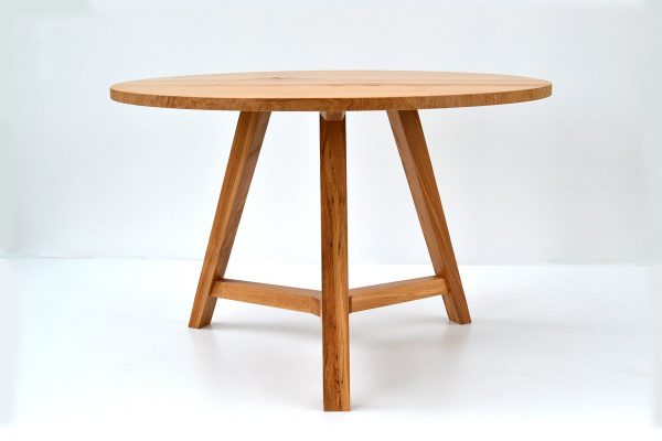 Handmade round oak dining table