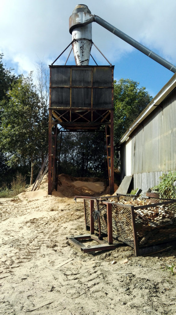 Outside a French sawmill
