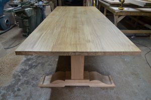 Large oak pedestal table for bella interiors