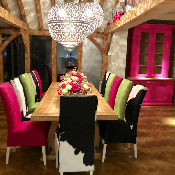 Handmade oak dining room table for a Warwickshire client