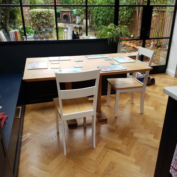 Oak table in a London kitchen