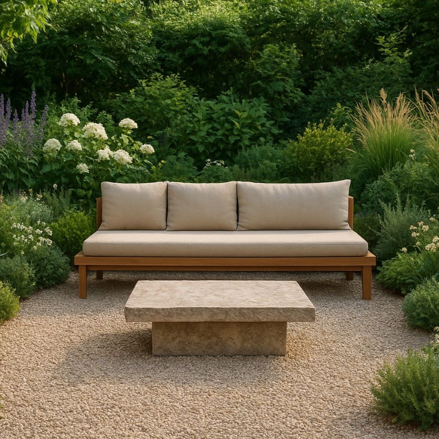 Outdoor sofa with cushions