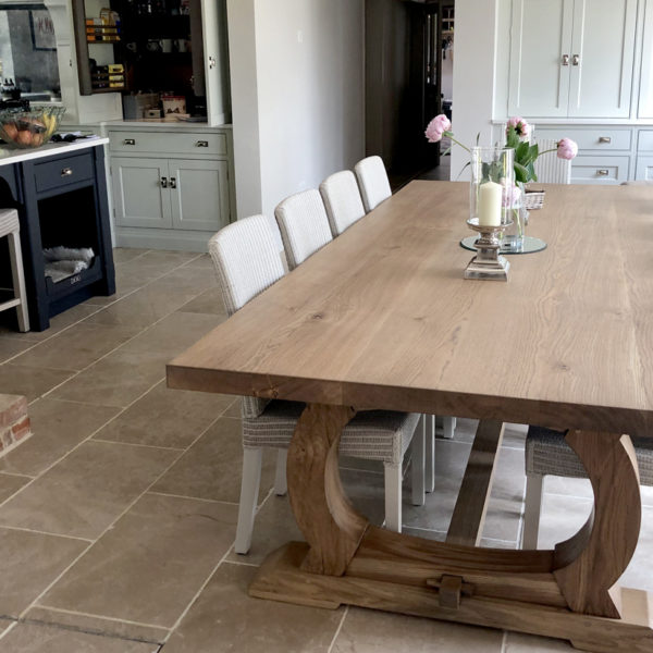 Handmade oak refectory table for an Essex client