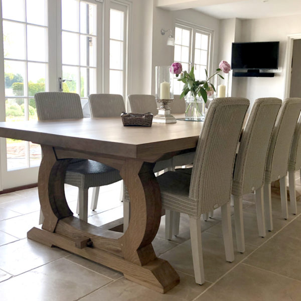 Handmade table with curved base for an Essex client