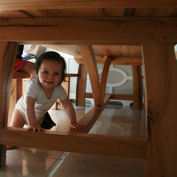Bespoke oak dining table base
