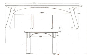 Scale drawings for a bespoke table