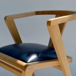 Dining chair with leather seat