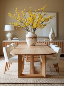 Handmade oval oak dining table