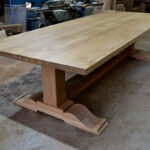 Bespoke oak pedestal table by makers