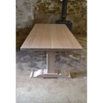 Bespoke oak dining table with a chalked oak finish