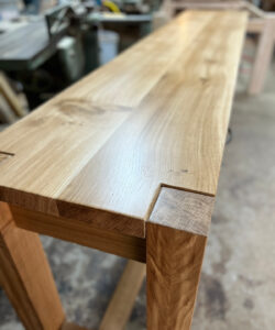 Handmade oak hallway console table