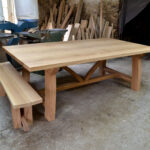 8 seat contemporary refectory table and bench
