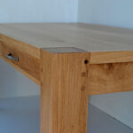 Bespoke oak table with drawers