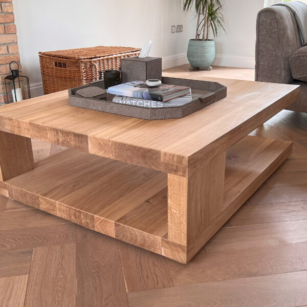 Floating modern oak coffee table