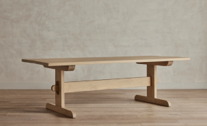 Oak Table with pedestal trestle legs