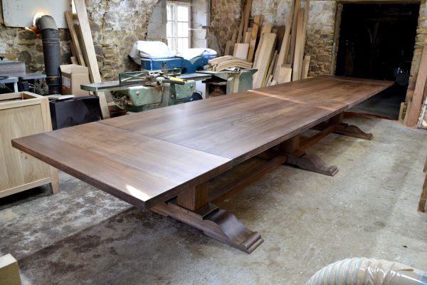 Five metre oak table with extending leaves