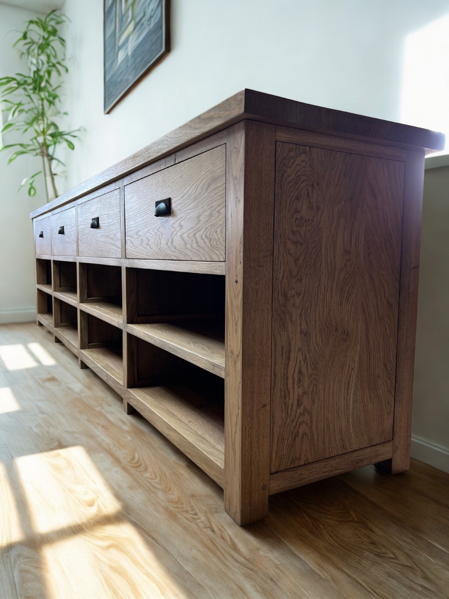 Haberdasher style bespoke kitchen island
