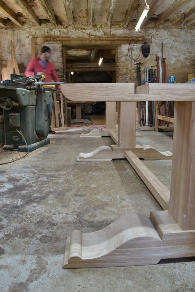 5 metre dining table with 3 pedestals