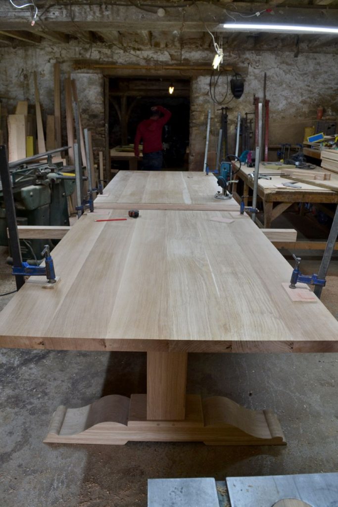 Large oak dining table made to measure