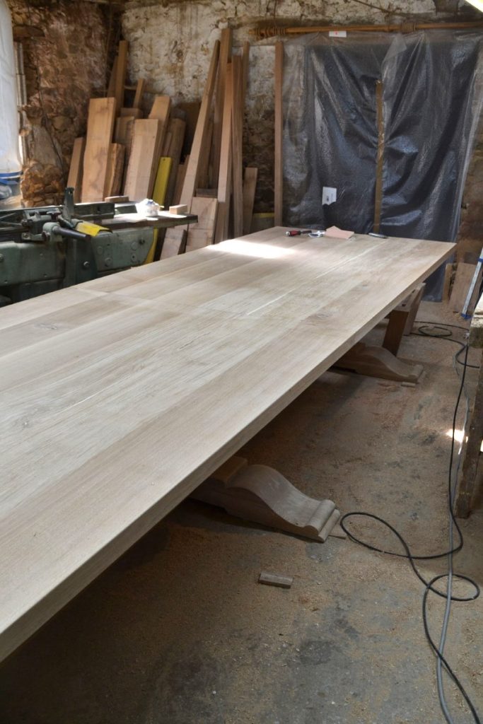 Very large oak dining table
