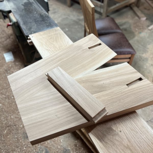 Some component parts of the oak table base