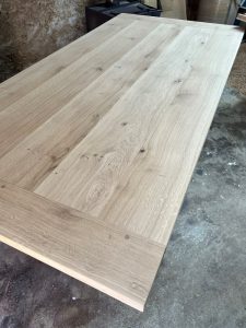 Oak dining table with breadboard ends