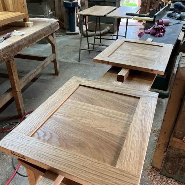 Sideboard door drying after finishes applied